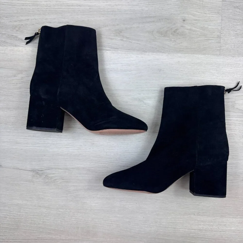 J Crew Ankle Boots Womens 9 Black Suede Leather Sadie‎